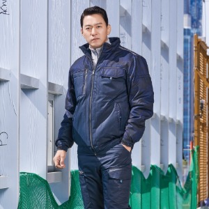 ﻿PR-706 카모 네이비 패딩점퍼﻿/겨울작업복/방한근무복/겨울점퍼ㆍ솜바지 별매